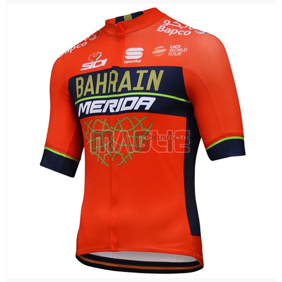 2018 Maglia Bahrain Merida Rosso